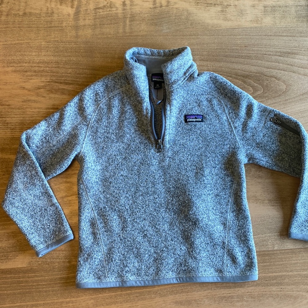 Patagonia Boys XS 5-6 Quarter Zip Fleece Gray